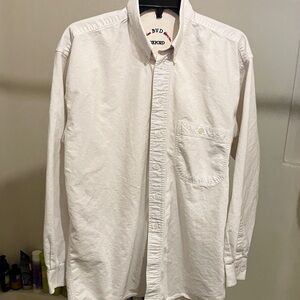 BVD Men's Classic White Button Down Shirt